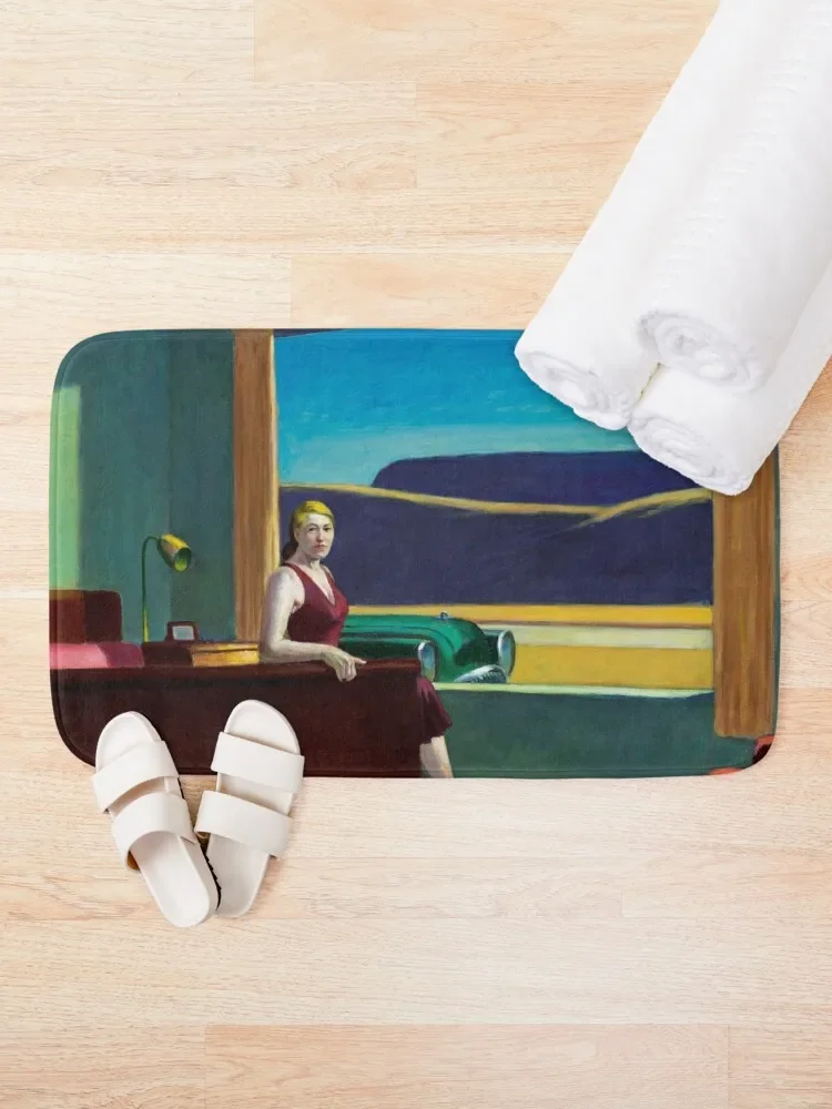 Edward Hopper - Western Motel - Minimalist Exhibition Art Poster Bath Mat Anti-Slip Bathtub Floors Mat