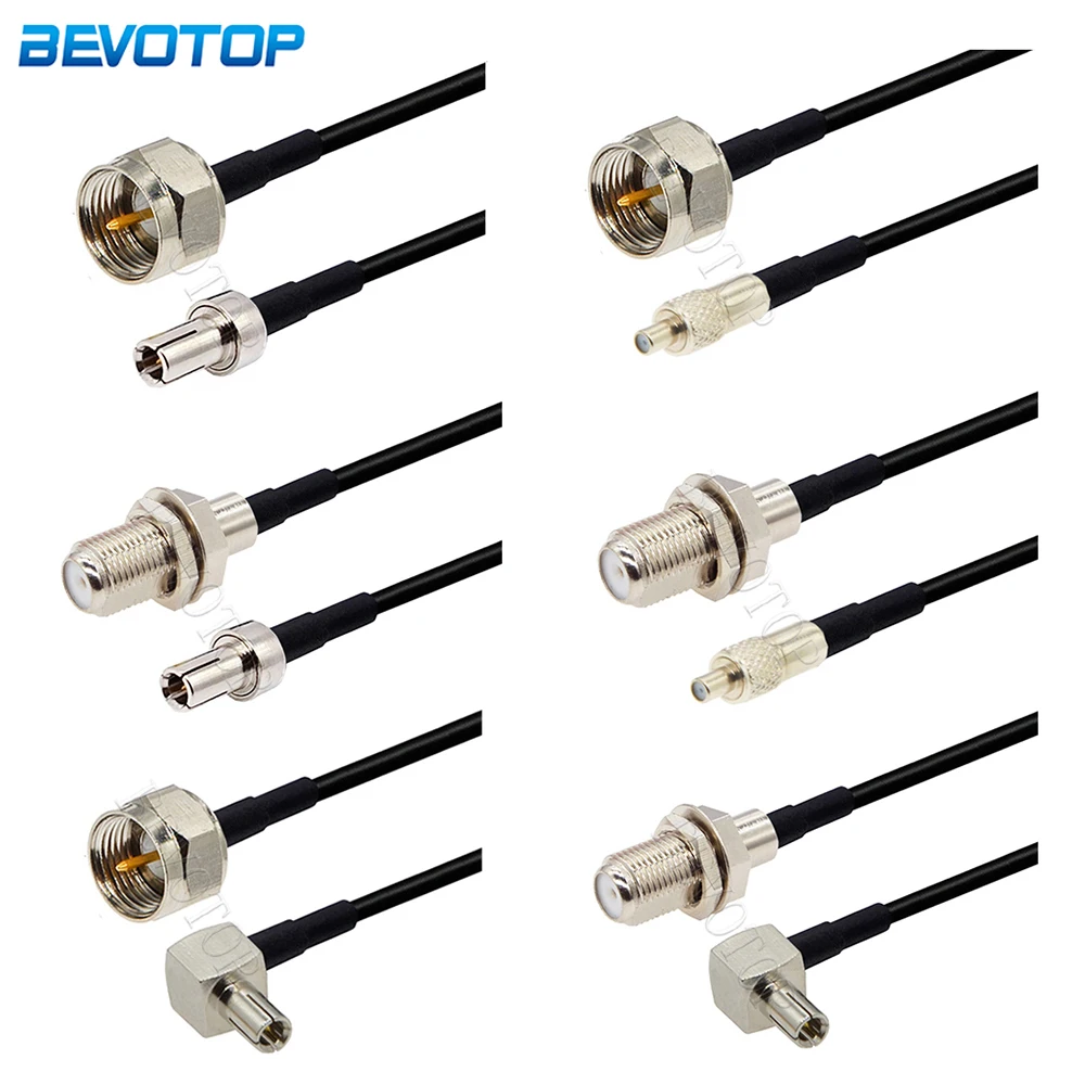 2Pcs/lot F Male/Female to TS9 Male/Female Connector 50 Ohm RG174 Pigtail 3G Modem Extension Cable RF Coaxial Jumper Cord