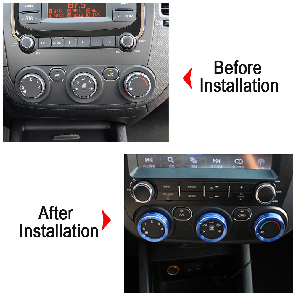 لكيا 2017 2018 سيراتو K3 YD S قسط الرياضة فورتي S LX سيارة تكييف الهواء مقبض مفتاح التشغيل حلقة الكسوة التيار المتناوب زر الديكور غطاء #3