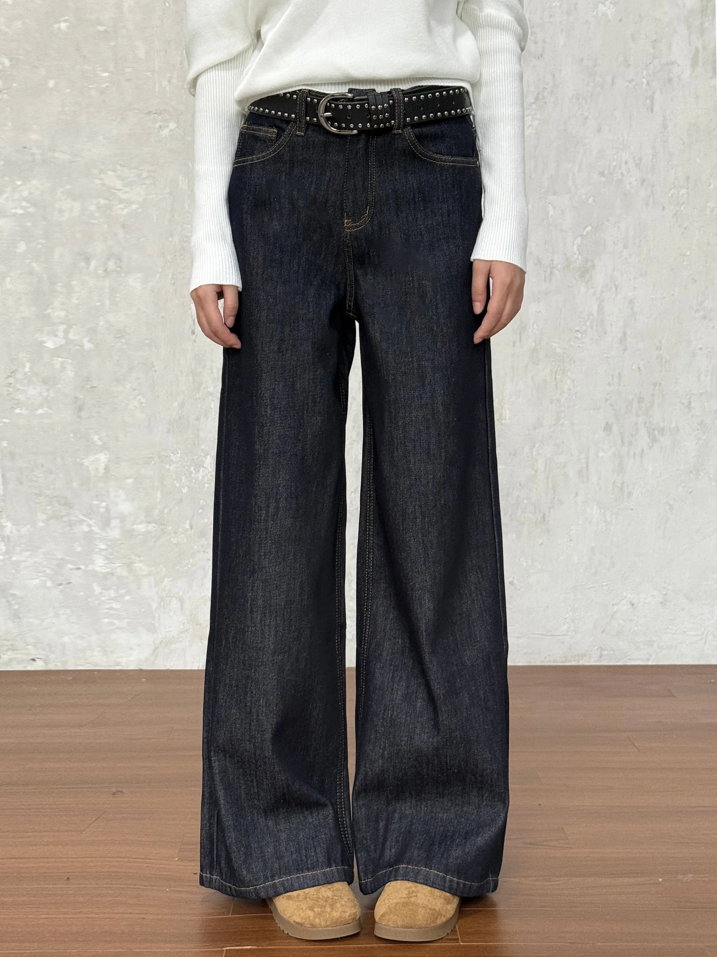 

Винтажные женские джинсы с высокой талией и широкими штанинами, свободного кроя, в стиле ретро, с джинсовым узором, хлопковые брюки, летняя коллекция