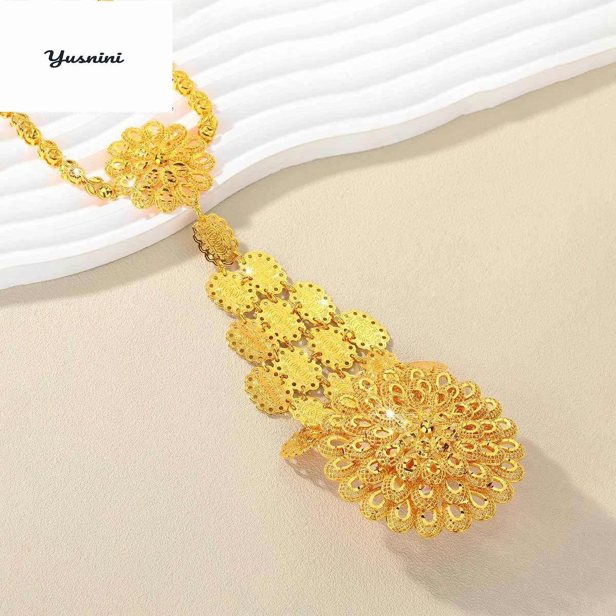 

Fashion Dubai US 24K Gold Plated Customized Bracelet Ring for Lover's Wedding Christmas Gift Jewelry Set DD10954