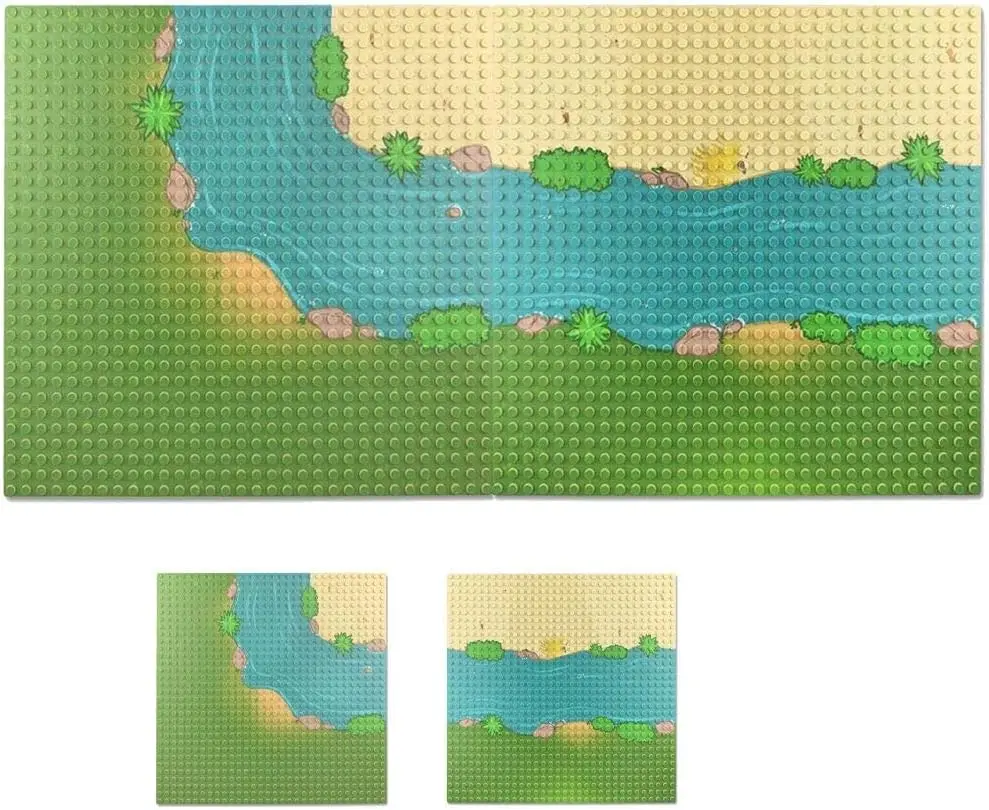 Placa de base padrão rios de pastagem 10 "x 10" - Combinação perfeita da placa de base de tijolo de construção com marcas principais, para estradas urbanas Bu