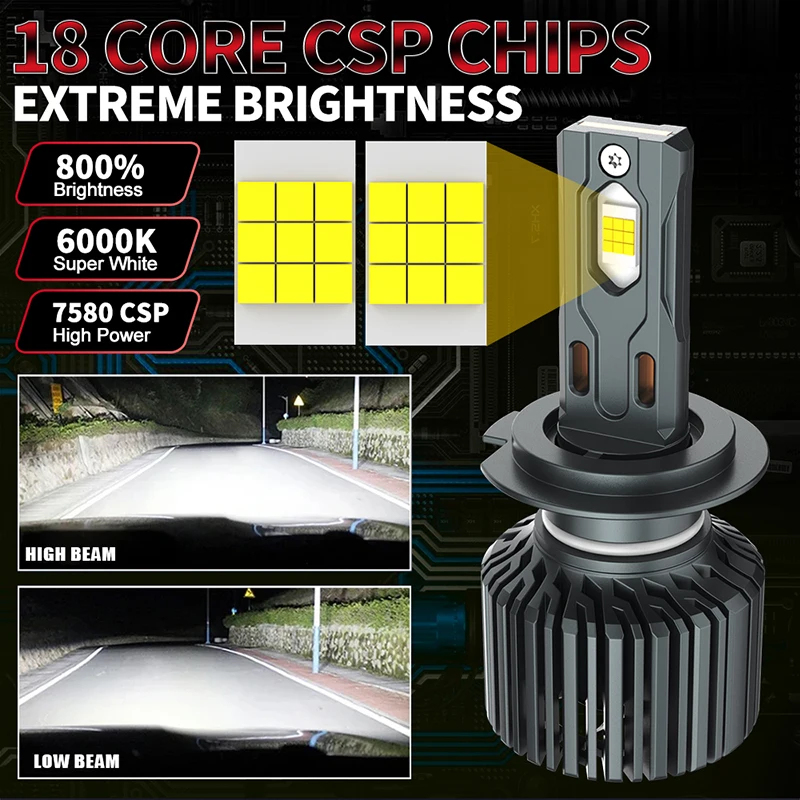 H11 LED Headlight Canbus No Error G3 H4 H7 H8 H9 9005 HB3 9006 HB4 9012 HIR2 7580 CSP 6000K Automotive Kit Fog Lamp 12V Car Lamp