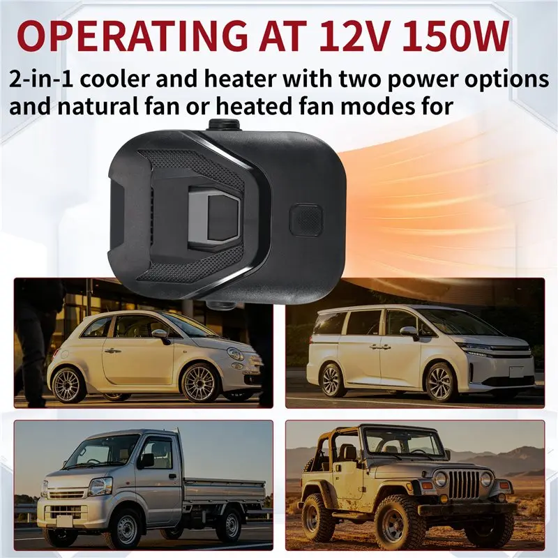 Portable Car Heater Heating/Cooling Fan Auto Dryer Portable 2-In-1 Car Heater Defroster Fan For Heating Auto For Cars-A91R