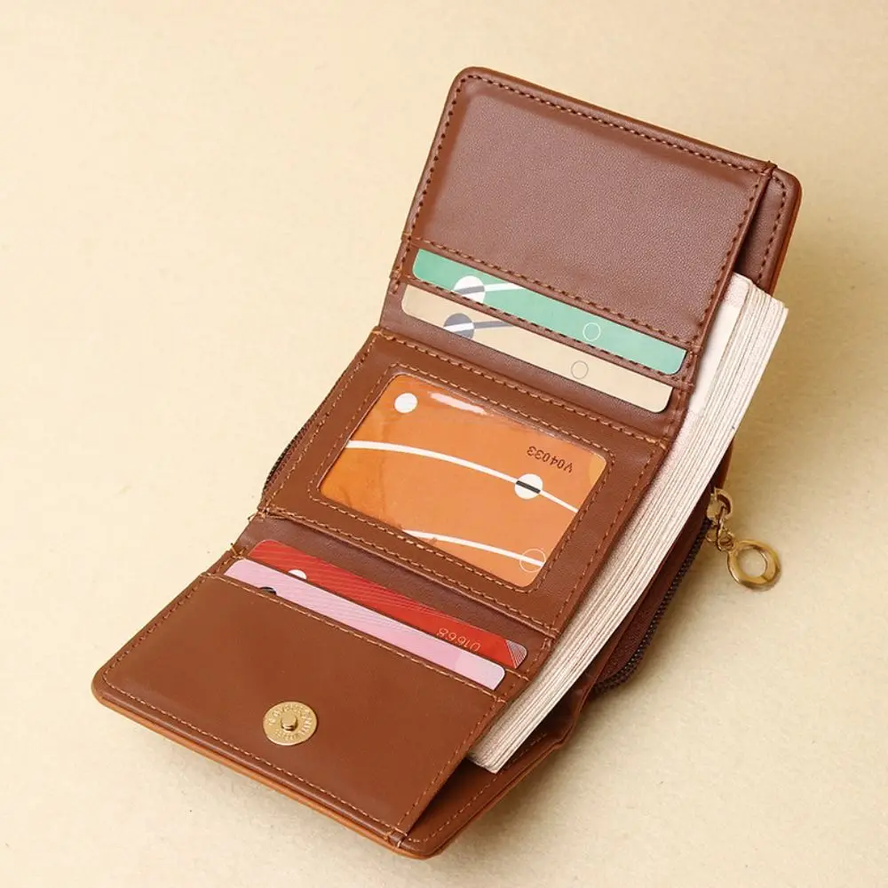 Portable zipper Pocket Purse Wallet Nylon Short Cash Purse Bag Multifunction Card Holder Three Fold Wallets Male