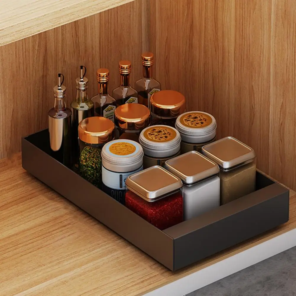 Pantry Organizer Kitchen Drawer Heavy Duty Storage Drawer Organizer with Self-adhesive Stripe for Seasoning Spice Caddy Small