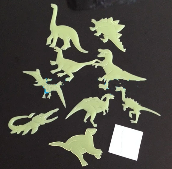 9pcs/lot Glow In The Dark Dinosaurs Toys Stickers Ceiling Decal Baby Kid  toys