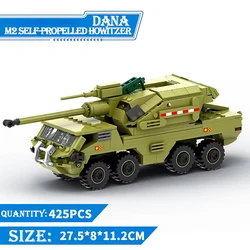 Dana M2 self-propelled howitzer assembled building blocks military enthusiasts gift boy car puzzle toy gift tank armored vehicle