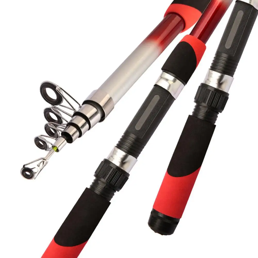 1pc Telescopic Fishing Rod 1.8m-2.7m Fiberglass FRP Handle Sea Pole Fishing Ultra-Hard Throwing Pole Long-Range Throwing Pole