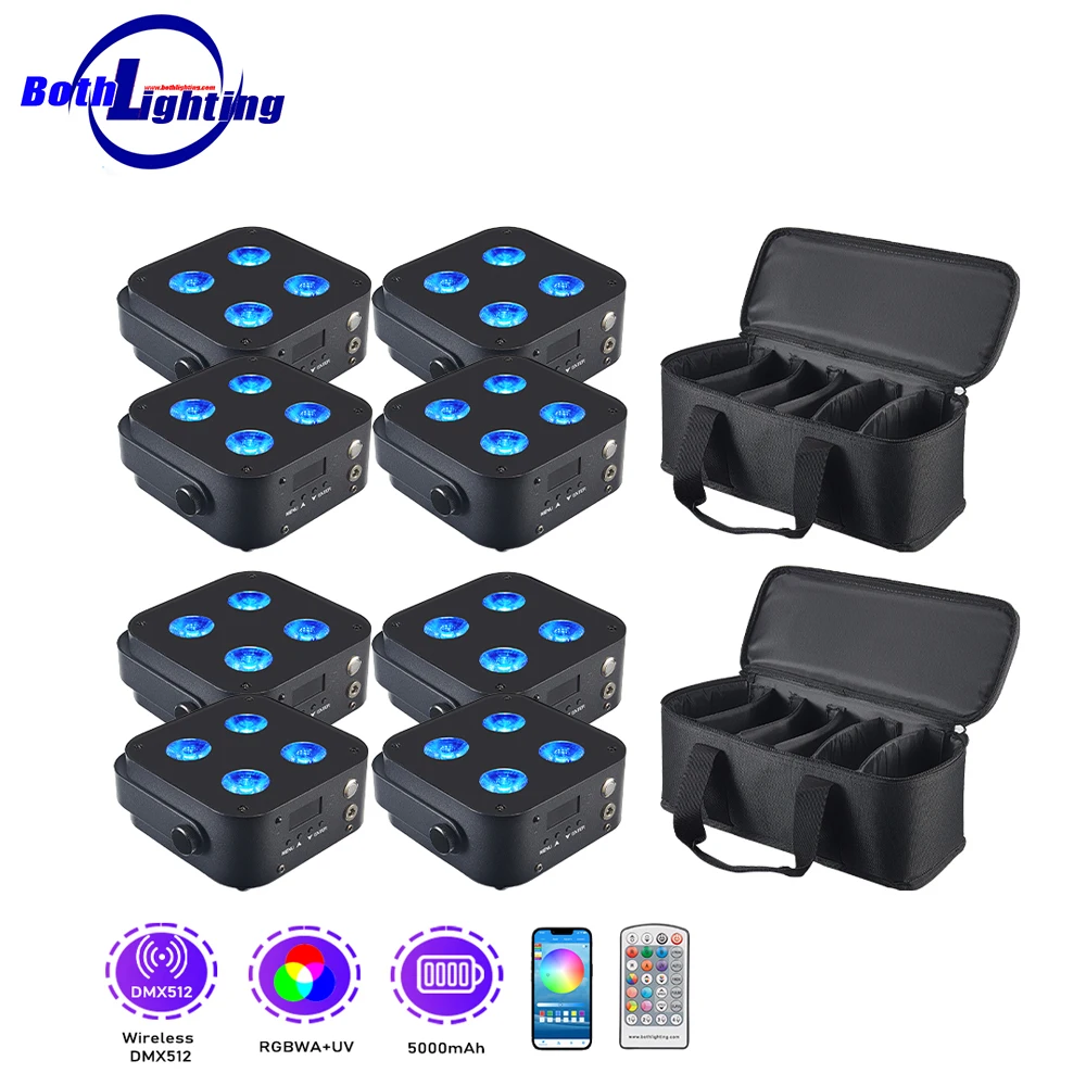 IR4 Uplight 4X12W RGBWA+UV LED Par Uplights Wireless DMX Wifi Remote Decoration for Stage Wedding Party