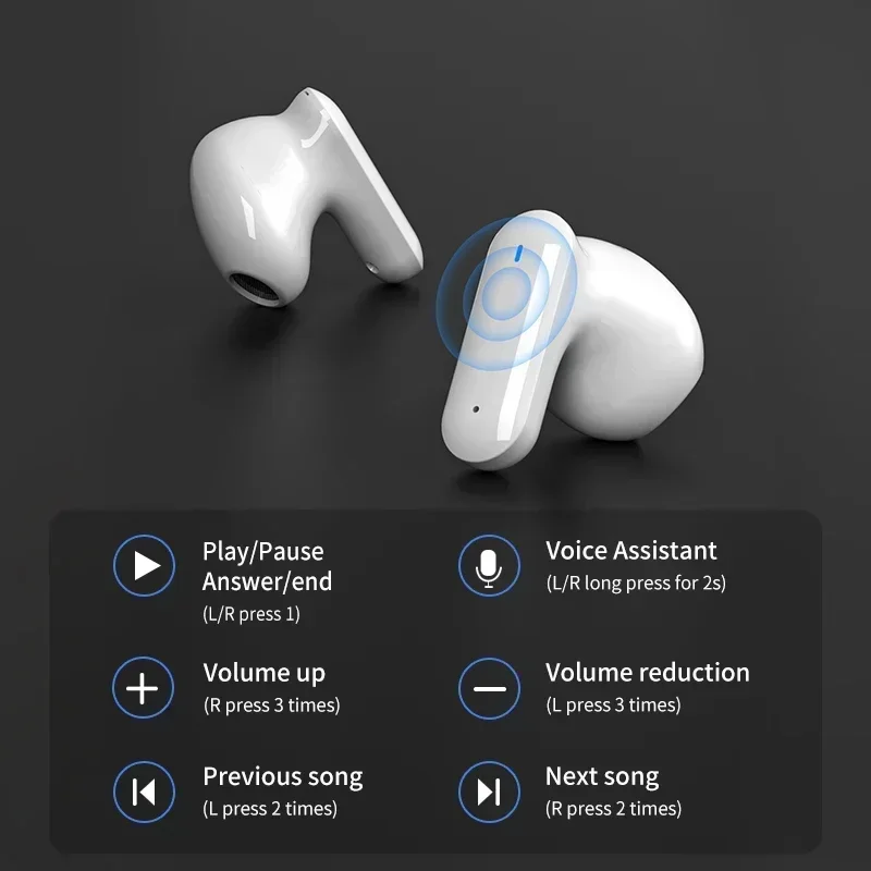 TWS 5.2 cuffie Bluetooth auricolari con Display del rumore auricolari a LED auricolari Wireless impermeabili cuffie con riduzione sportiva