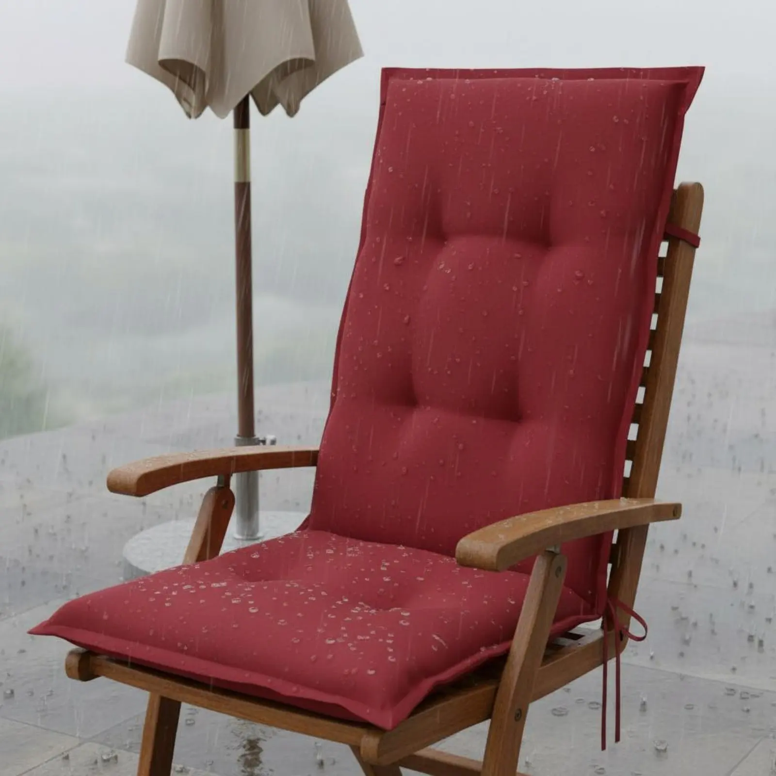 Waterproof Chair Cushion Lumbar Support Tied Chair Cushion Home Furnishing Solid Color Easy to Clean for Patio view 4