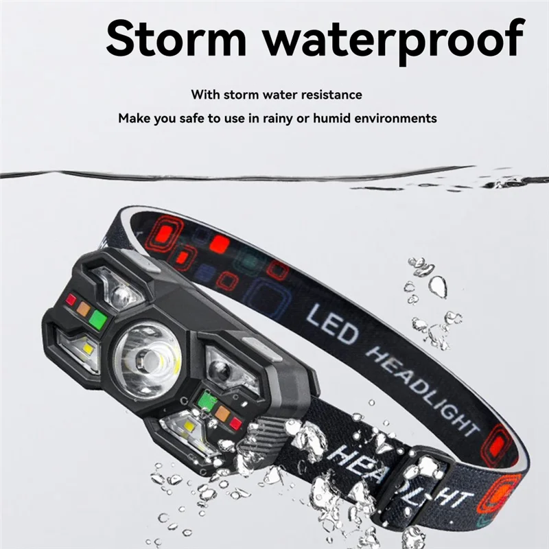 Induction LED Headlamp Rechargeable IR Motion Sensor Head Lamp Camping Night Fishing Cycling Portable Headlight-AT30