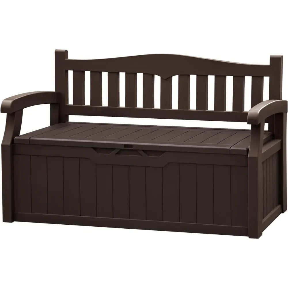 

"80 Gallon Resin Storage Bench - Outdoor Deck Box w/ Armrests, Lockable & Waterproof for Patio, Pool & Garden"