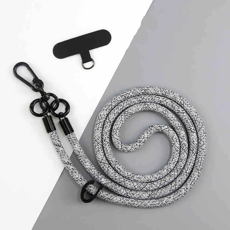

Nylon Phone Lanyard 150cm Length Adjustable Detachable Neck Cord Outdoor Universal Crossbody Strap Card Clip for Mobile Phone