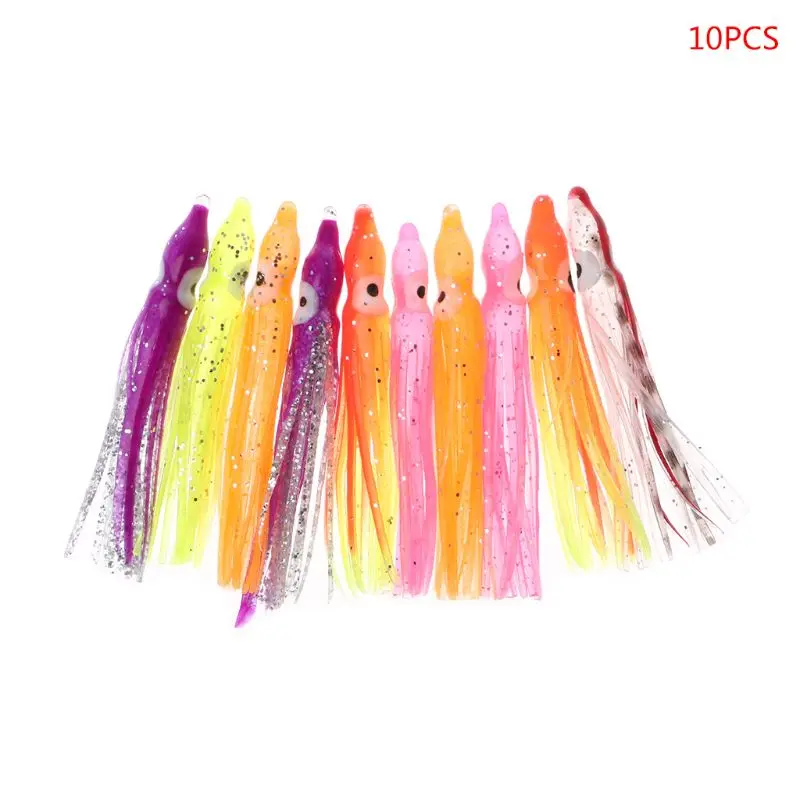 10Pcs/Lot 4 5 6 9 10 14 15 16 18cm Fishing Lures Set Octopus Baits Combo Squid Skirt Lure Trolling Bait Fishing Lures Drop Ship