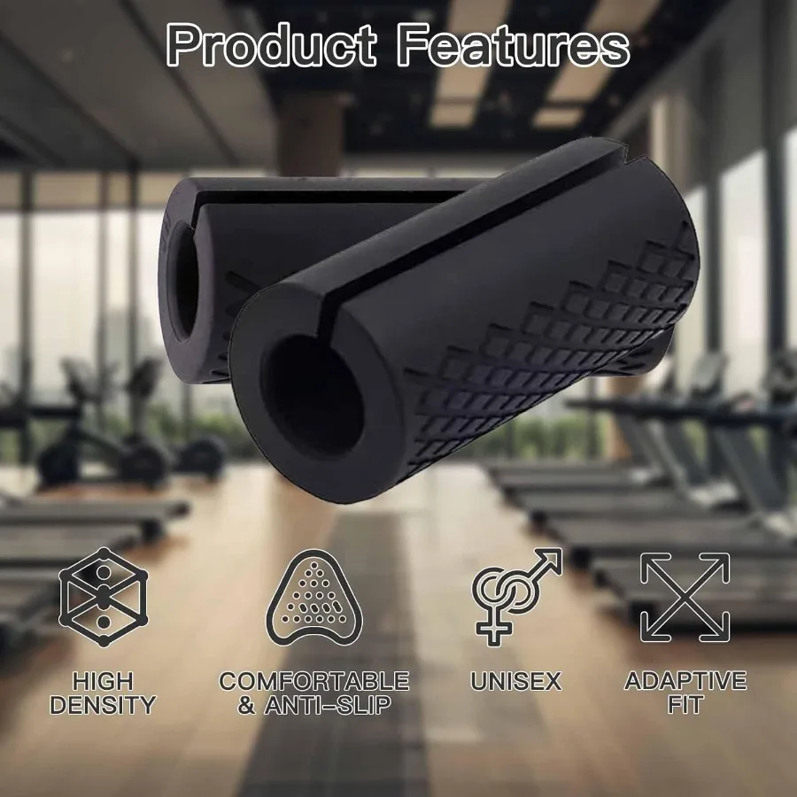 مقابض دمبل سميكة لرفع الأثقال، مقابض صالة الألعاب الرياضية من مطاط السيليكون عالي الكثافة غير قابلة للانزلاق لنمو العضلات وإجهاد اليد