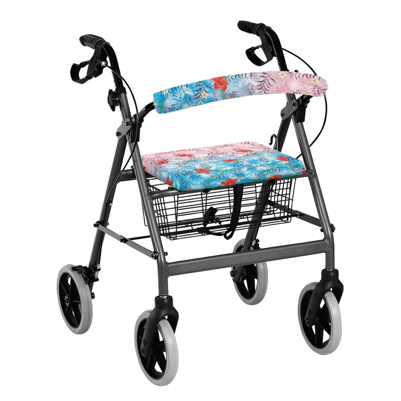 Coloranimal Durable Easy to Install Set of 2 Rollator Walker Seat Cover for Women for Neighborhoods Floral Print