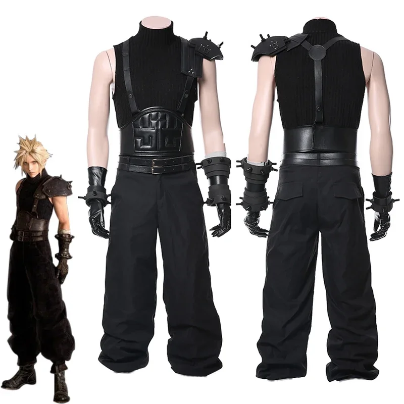 

Костюм для косплея FF7 Cloud Strife из аниме «финальная фантазия VII», мужской жилет, брюки, одежда для Хэллоуина для вечеринки для мужчин, для взрослых, для ролевых игр, новинка