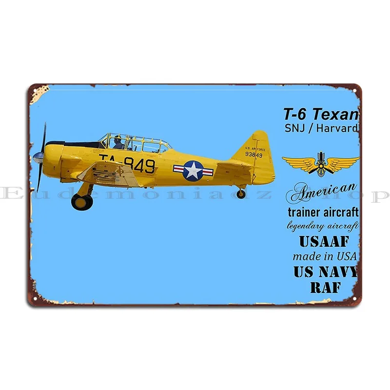 T 6 Texan Metal Sign Plaques Printing Garage Plaques Wall Plaque Tin Sign Poster