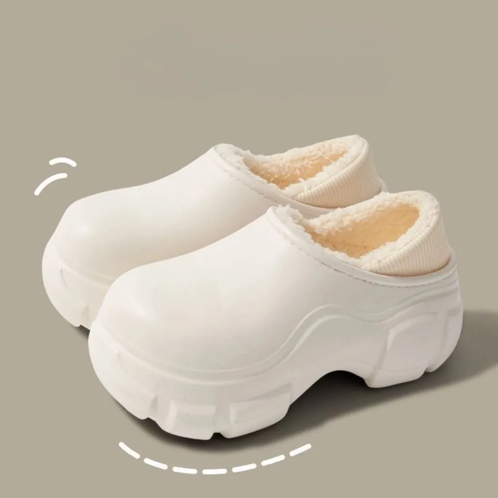 

Теплая женская хлопковая обувь на толстой подошве, противоскользящие теплые тапочки с подкладкой, удобная водонепроницаемая обувь для спальни, зимний сезон