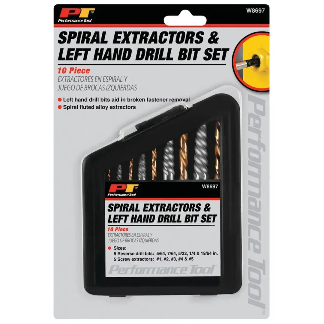 Performance Tool W8697 10-Piece Screw Extractor Set