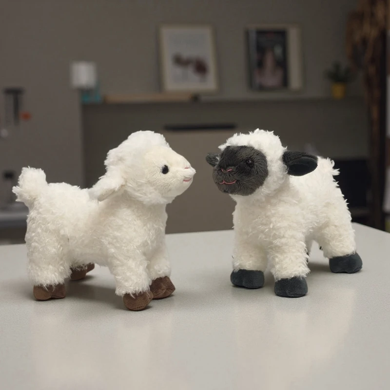 20CM Cute Black Face Sheep Plush Toy Stuffed Animal Lamb Doll For Kids Birthday Gift Home Office Desk Decoration Soft Companion