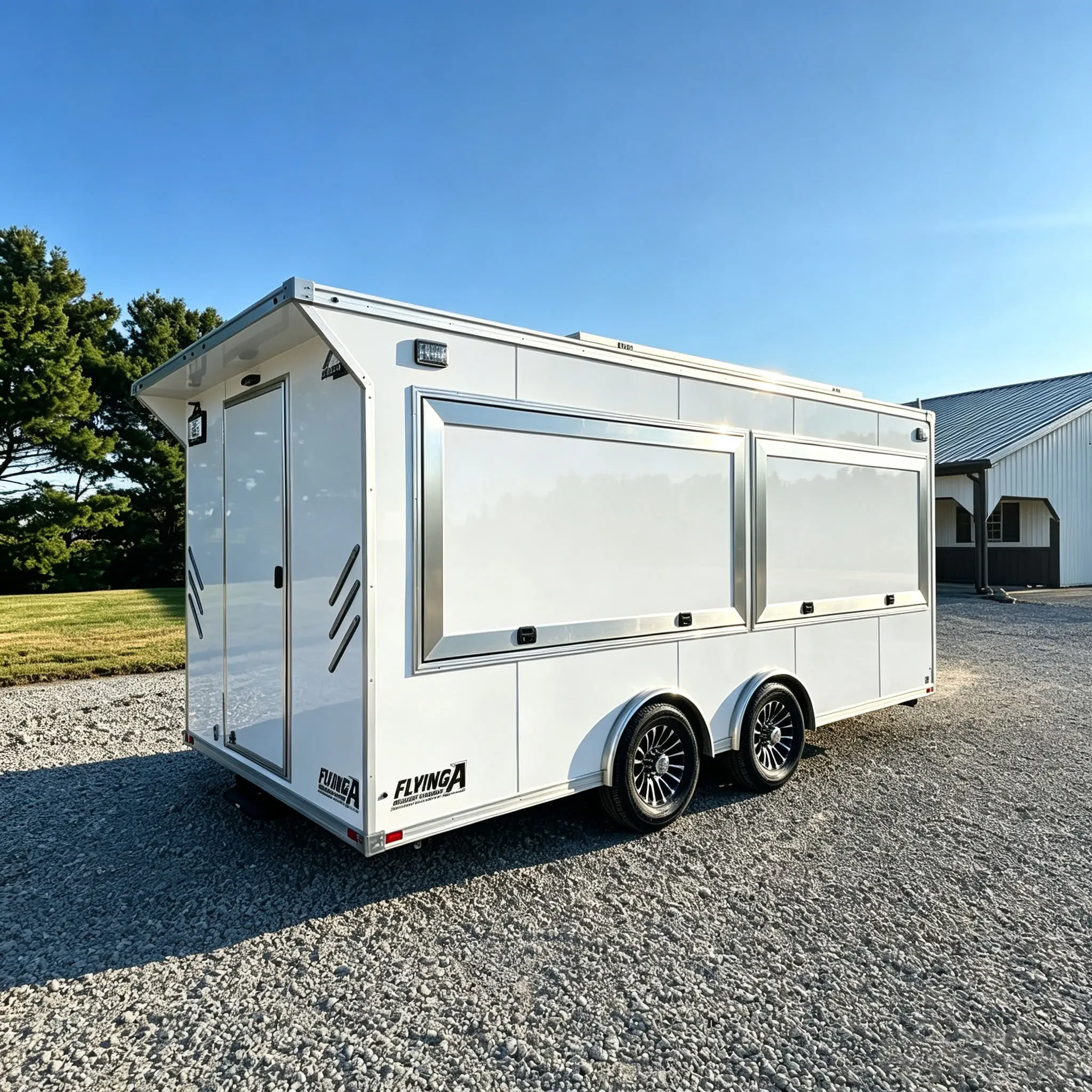 Mobile Boutique Retail Trailer Fiberglass Construction Ample Storage Glass Display Counters Rust Resistant for Jewelry Handmade
