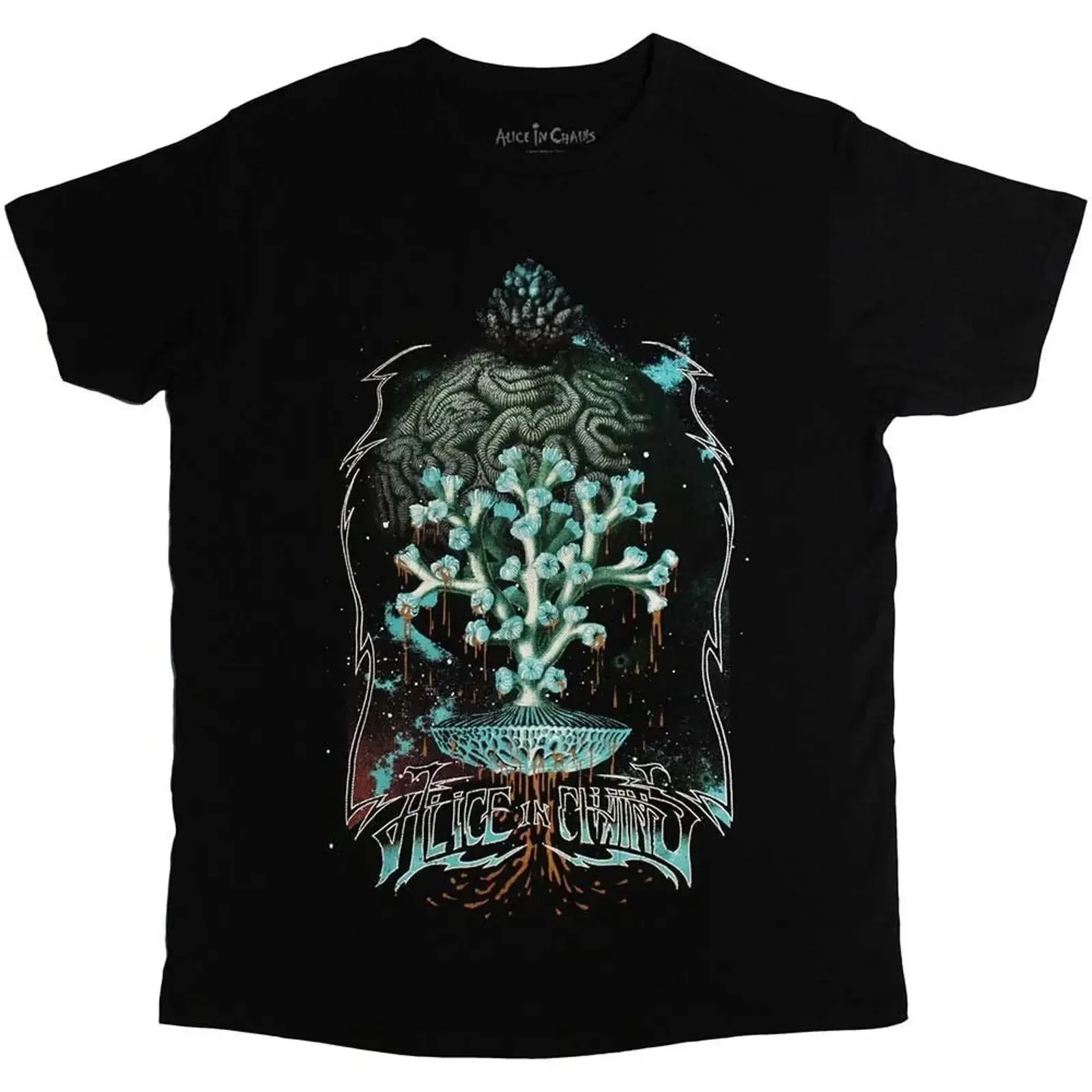 Alice In Chains Spore Planet schwarzes T Shirt NEU OFFIZIELL vintage Washed Soft graphic Slightly Stylish fashion Versatile