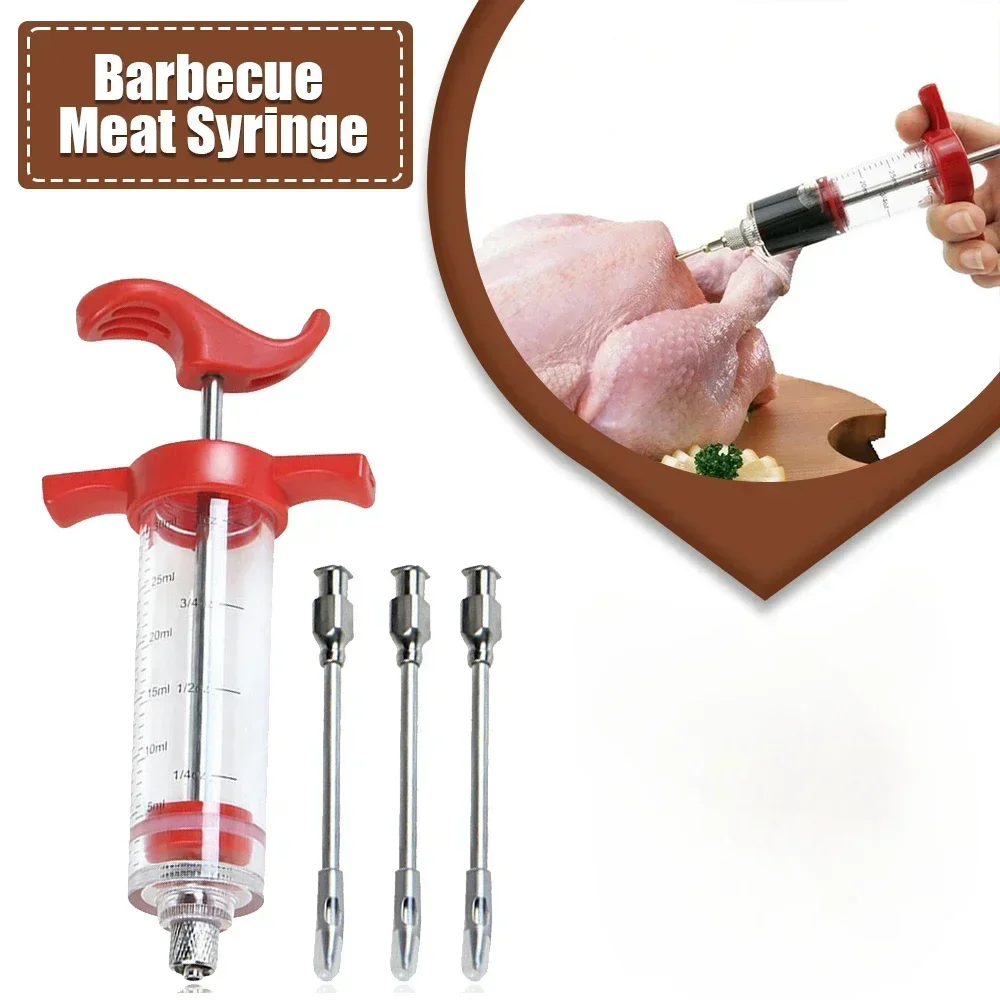 

Meat Injector Syringe with 2/3 Stainless Steel Needles Marinade Flavor Injector for BBQ Grill Turkey Injector Kit Kitchen Tools