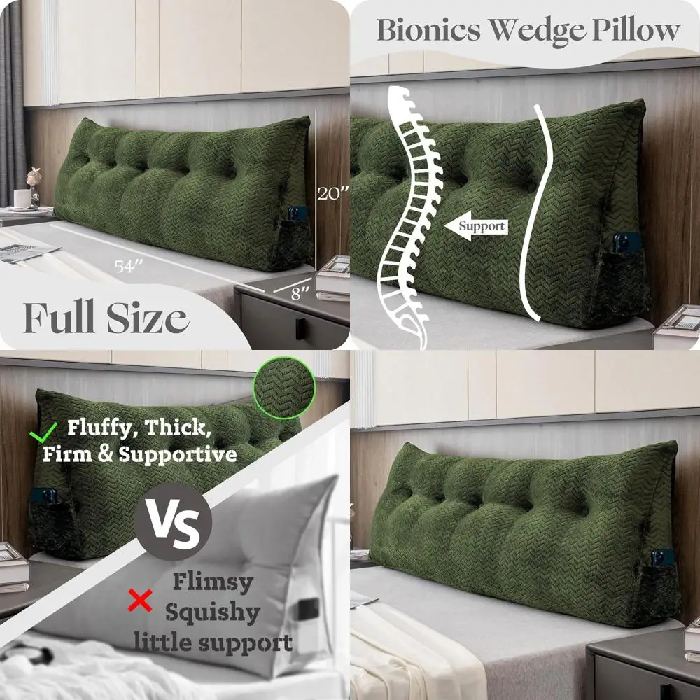 

Треугольный клин изголовья подложки со съемной крышкой, опорой для спинки для подушек для чтения кушетки