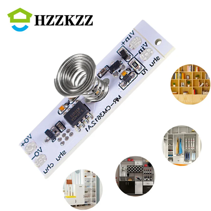 DC 12V Capacitive Touch Sensor Switch Coil Spring Switch LED Dimmer Control Switch 9-24V 30W 3A for Smart Home LED Light Strip