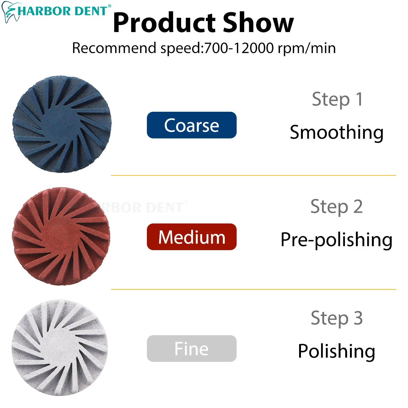 6pcs/Box Dental Rubber Polisher 3Colors Composite Resin Polishing Discs Dentistry Wheel Spiral Flex Brush Instrument