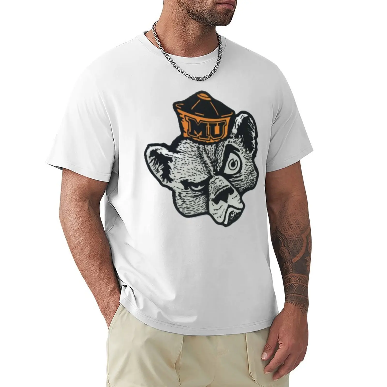 Mercer University retro bear T-shirt hippie clothes korean fashion oversized quick drying mens plain t shirts