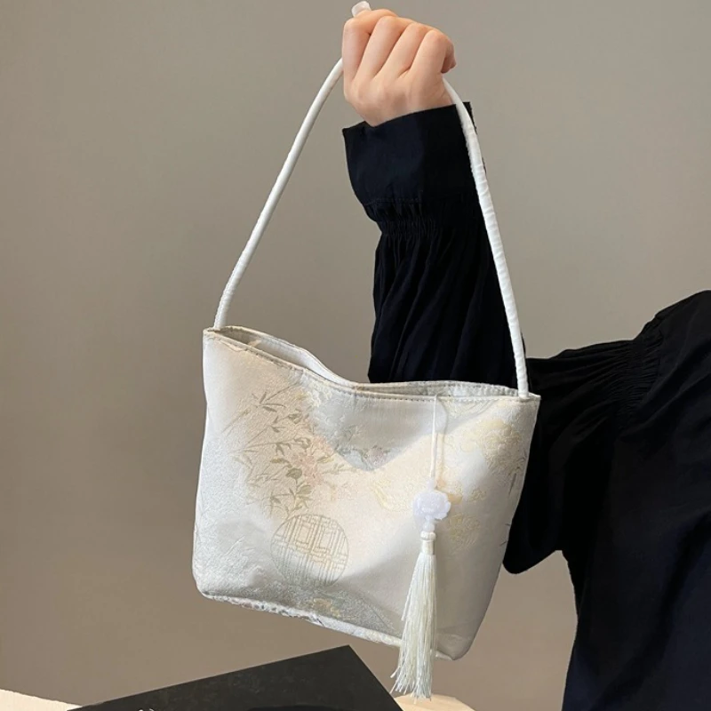 Petits sacs à bandoulière de Style chinois pour femmes, sacs à main de luxe de styliste avec broderie Fine, sac seau tendance pour femmes, nouvelle collection 2025