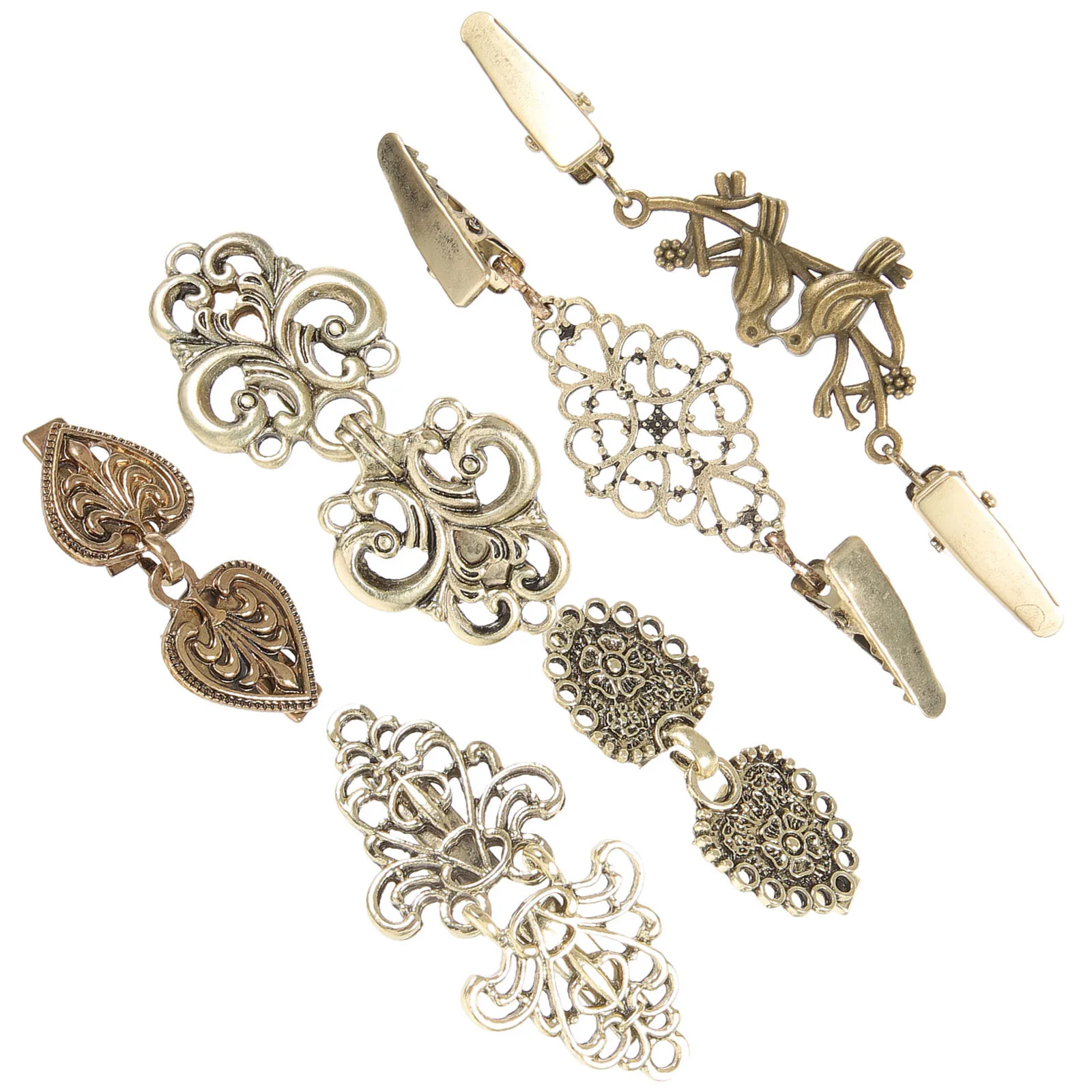 

6Pcs Vintage Shawl Clips Cardigan Collar Clips for Women Girls Retro Style Dress Clothing Cardigan Clip Dress Cinch Clip