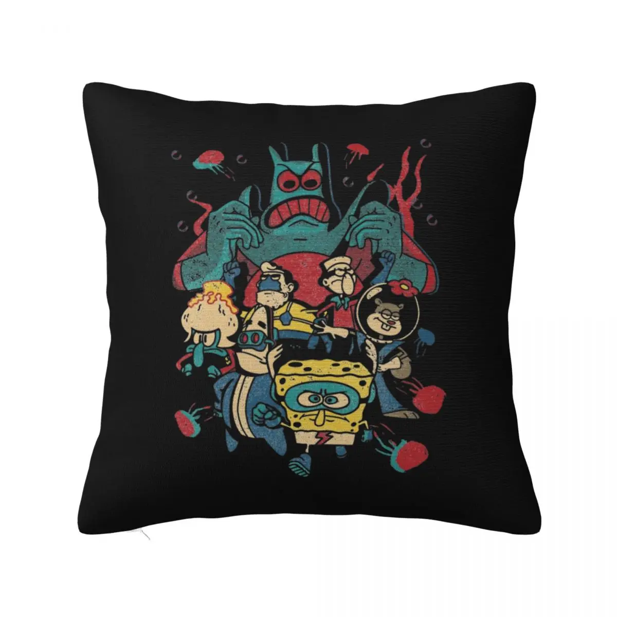 SpongeBobing Superhero Group Pillowcase Polyester Cushion Cover Decor Cartoon Pillow Case Cover Home Dropshipping 18'