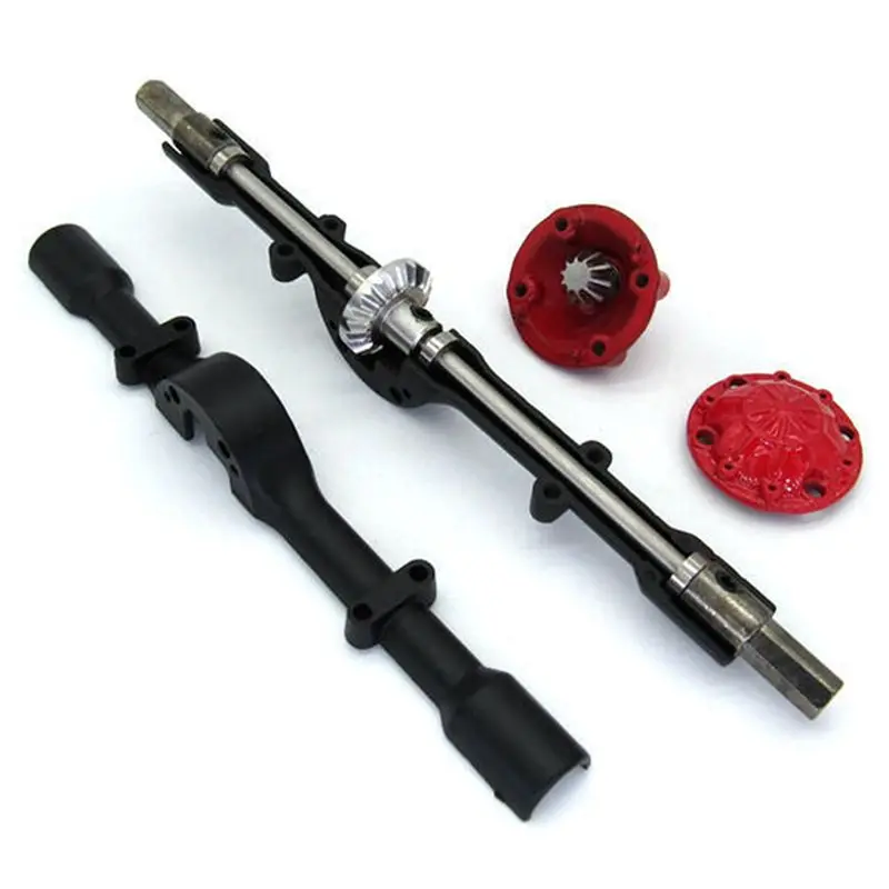 ABJL-2 Pcs Metal Rear Bridge Axle With Steel Gear For WPL D12 B14 B24 B16 B36 C14 C24 C34 C44 RC Car Upgrade Parts,Black 2