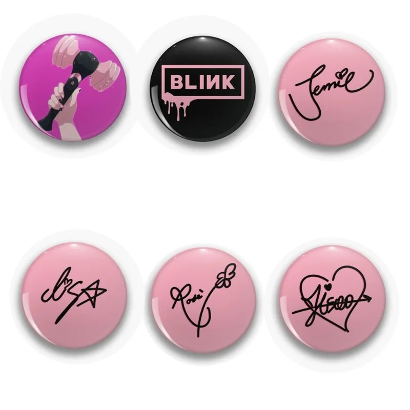 

58mm Black Pink Premium Fan‑themed Merchandise Unique Signature‑Designed Brooches and Stylish Decorative Badge Pins