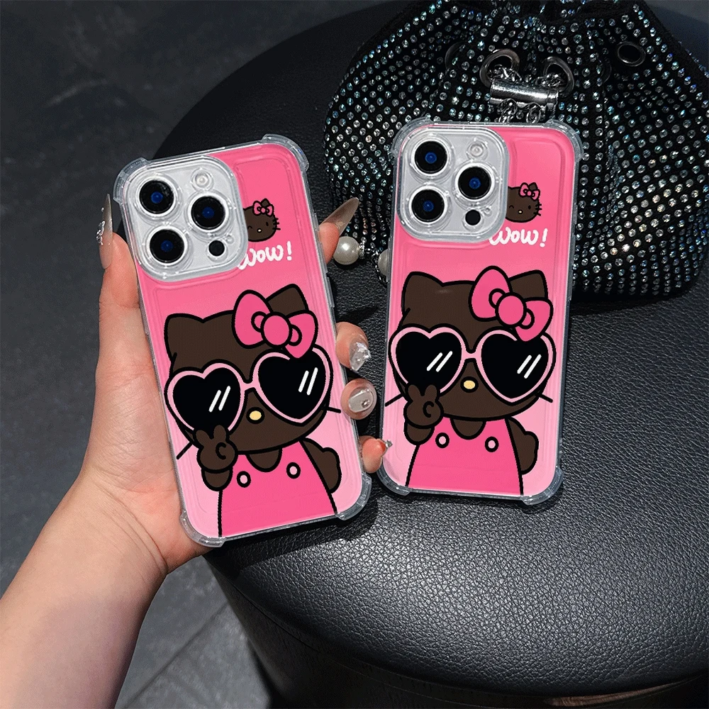 헬로키티 아이폰 15/16/15/14/13/12/11/x/xs/xs Max용 휴대폰 케이스, 소녀용 산리오 애니메이션 아이폰 케이스