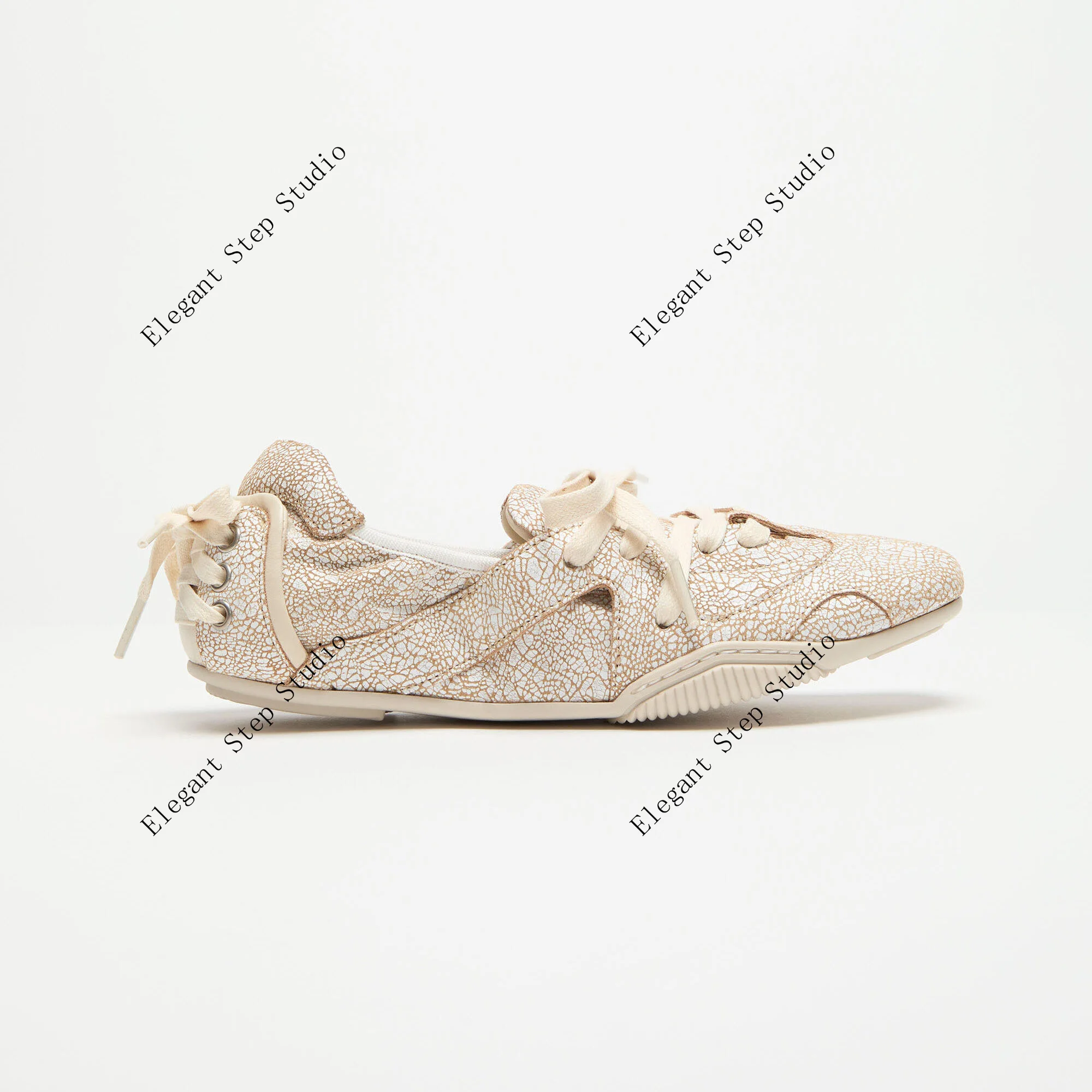 

Women's Shoes Lace-up Leather Shoes Ballerina Back Lacing Ballet Flats