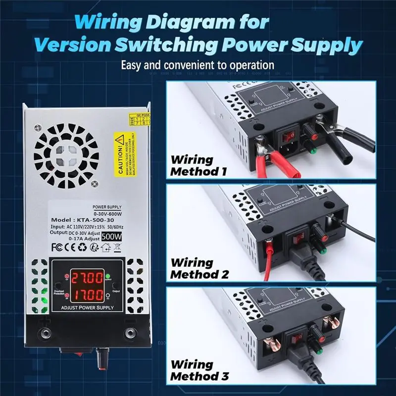 【Ship Within Switching Power Supply 0-30V 0-17A 500W AC To DC Converter DC Power Supply 5V 12V 24V 30V For Led Strip US Plug Str
