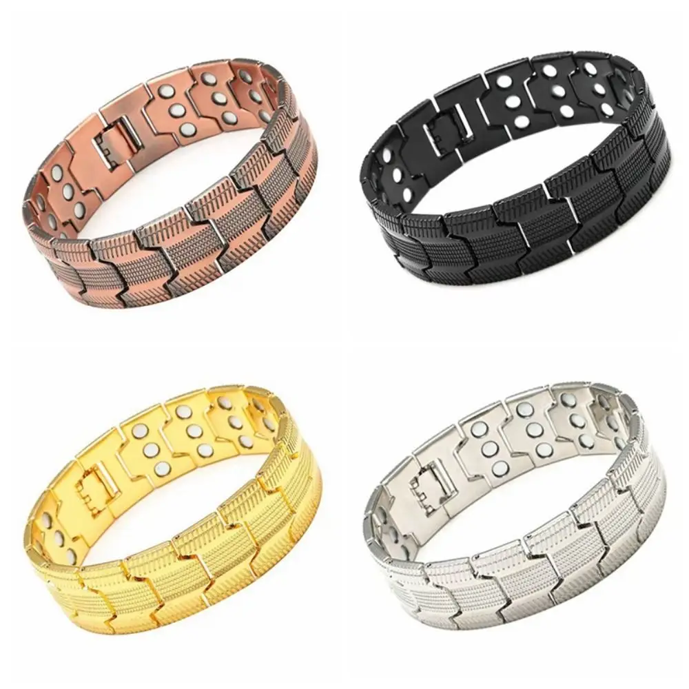 Adjustable Copper Bracelet 3X Strength Fold-Over Clasp Magnetic Therapy Bracelet Jewelry Gift Copper Wristband For Men