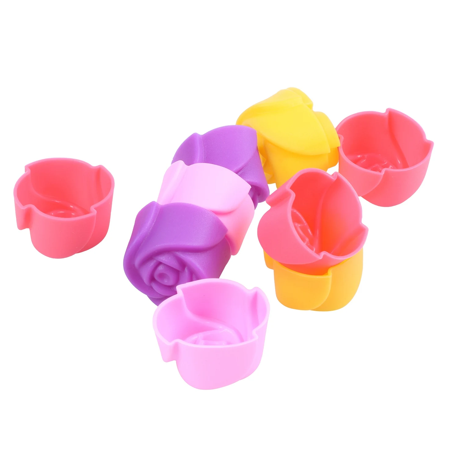 10x Silikon Rose Muffin Keks Tasse Kuchen Backform Schokoladen gelee Maker Form