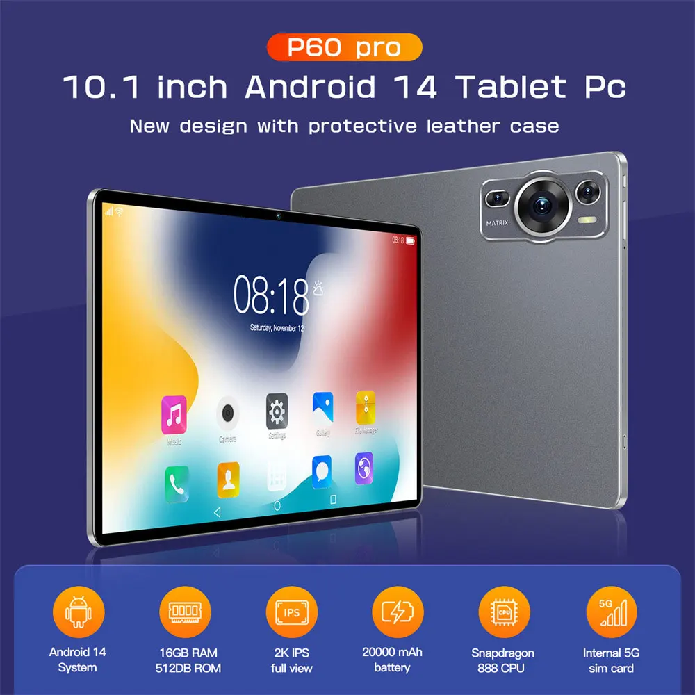 p60pro Android 16gbタブレット 10インチ　simカードフリー 2026 P60 Pro Tablets Original 10.1inch 20000mAh Battery Tab Dual