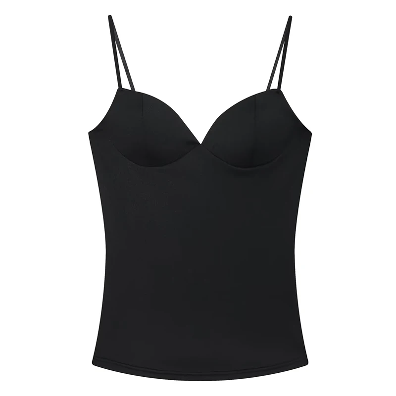 HXAO Mouwloze Crop Tops Voor Vrouw Corset Hemdje Bruin Top Vrouwen Bodycon Backless Sexy Tops Met Bandjes Bustier Tank Tops