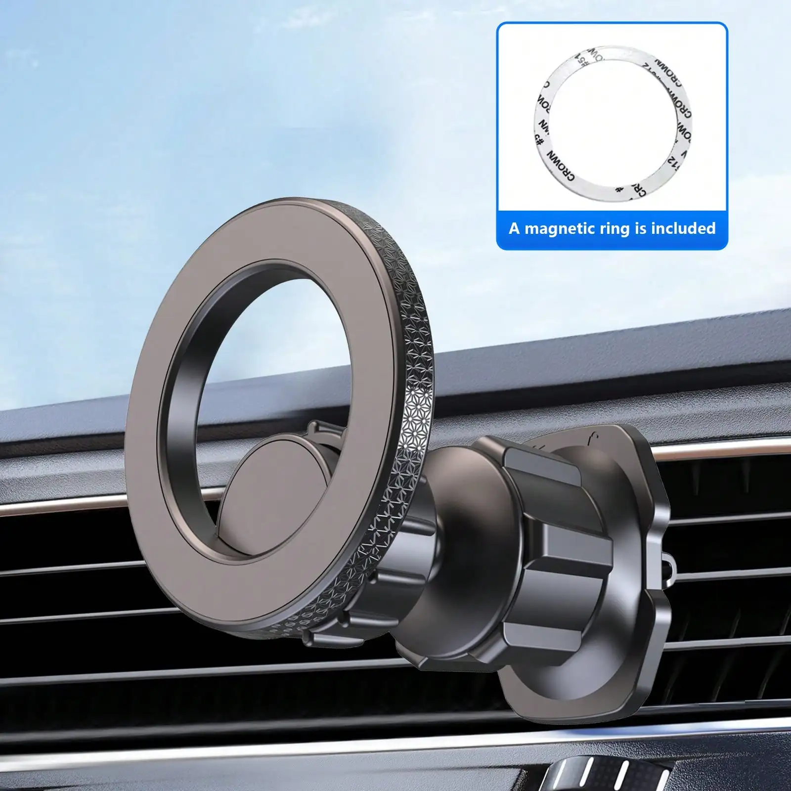 حامل هاتف مغناطيسي مرن بفتحة تهوية للسيارة - عالمي لسلسلة iPhone 12-16