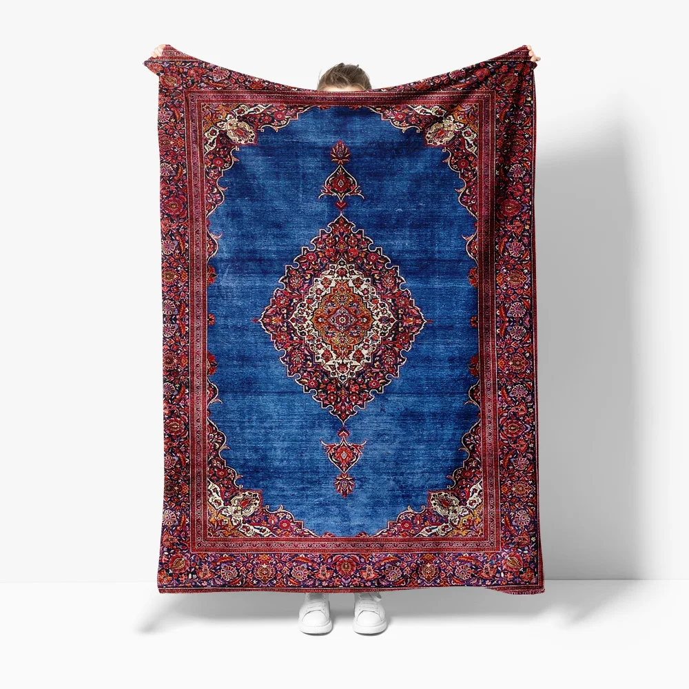 

Navy Blue Persian Style Tribal Kilim Rug Throw Blanket Decorative Sofa Bed Carpet Cushion Cover