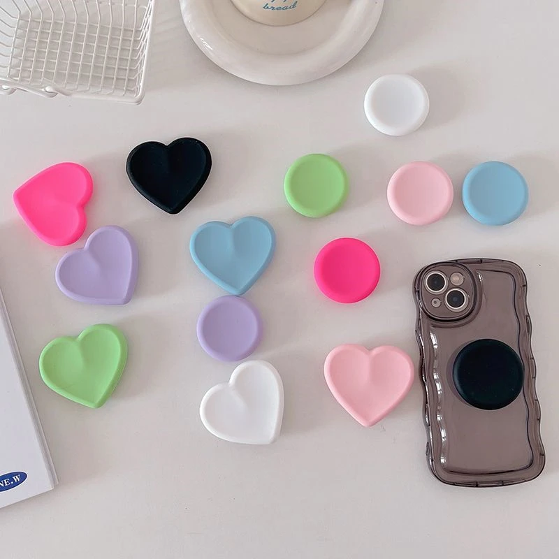 

Корейский 3D силиконовый кронштейн с круглым сердечком для пальцев Griptok Grip Tok для iPhone 17, Samsung, универсальный держатель для телефона, кольцо, подставка