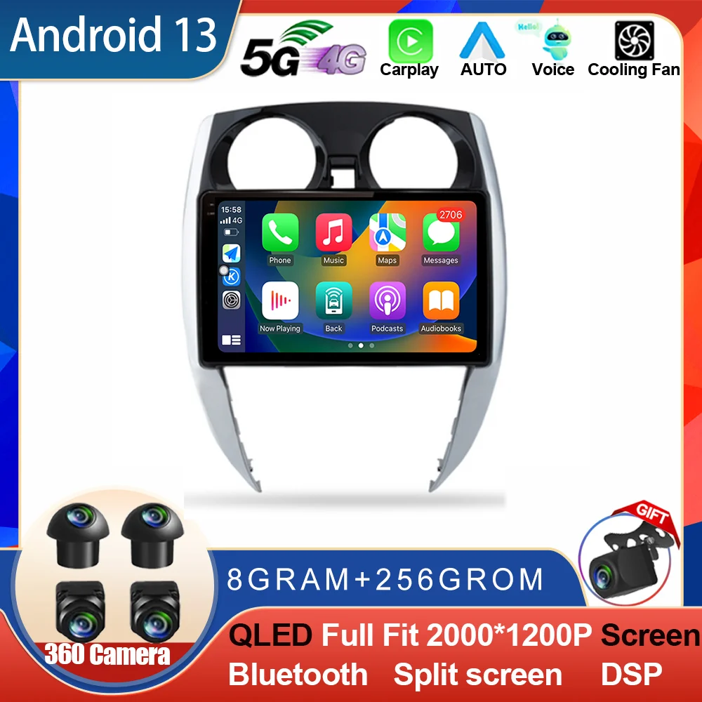 

Android 13 For Nissan Note 2 E12 2012 - 2021 Car Radio Multimedia Video Player GPS Navigation Auto Carplay